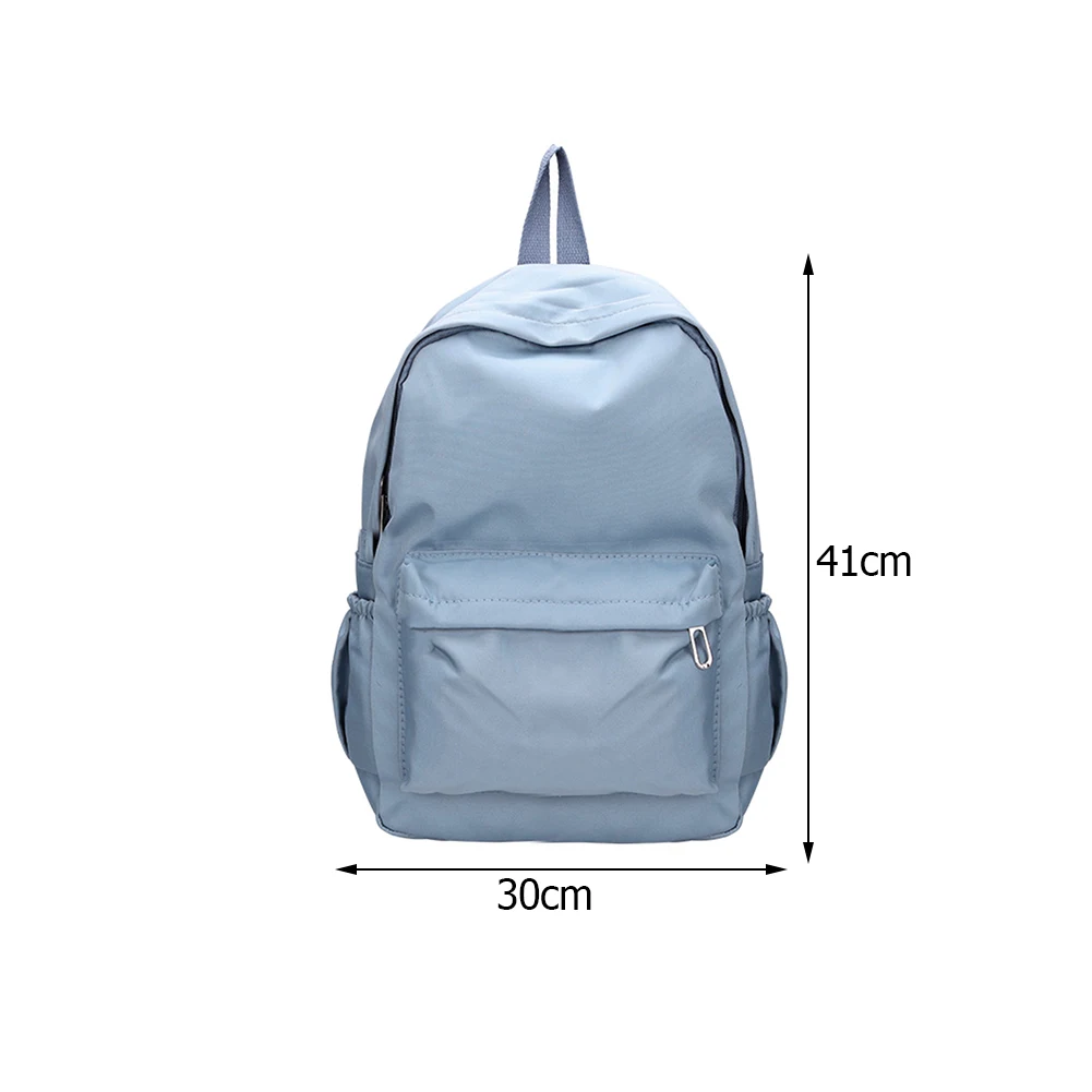 Women Nylon Backpack Preppy Style School Students Solid Color Large Handbags 6
