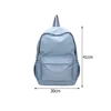 Women Nylon Backpack Preppy Style School Students Solid Color Large Handbags 6