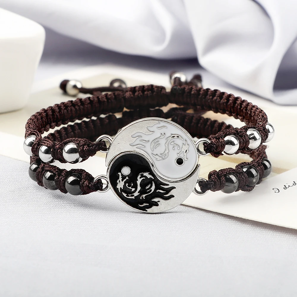 Charm Yin Yang In Argento 925 Per Braccialetti - Ciondolo Con Zirconi E Chiusura A Moschettone