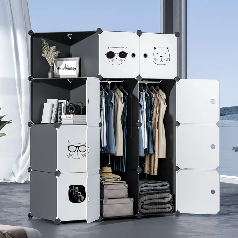 

Simple Open Closet Partitions Storage Clothes Portable Organizer Wardrobe Bedroom Cupboard Cabinet Vestidores Salon Furniture