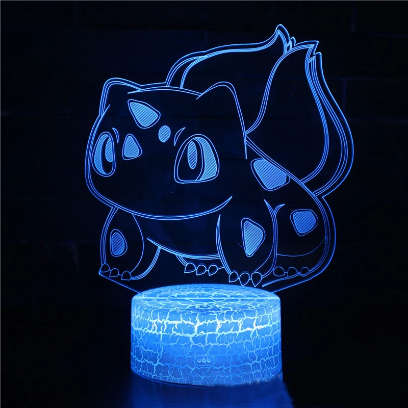 thumbnail image 1 of Figuras de anime de 22 estilos de Pokémon Pikachu Charizard, luz nocturna LED 3D que cambia de modelo, colección de lámparas con logotipo de acción, regalos creativos, 1 of 5