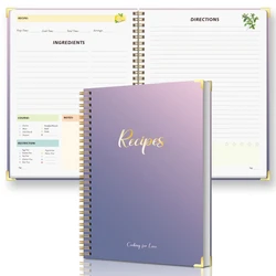 Elegant Hardcover Recipe Book with Full - Color Interior for 80 Personalized Recipes (PURPLE)
