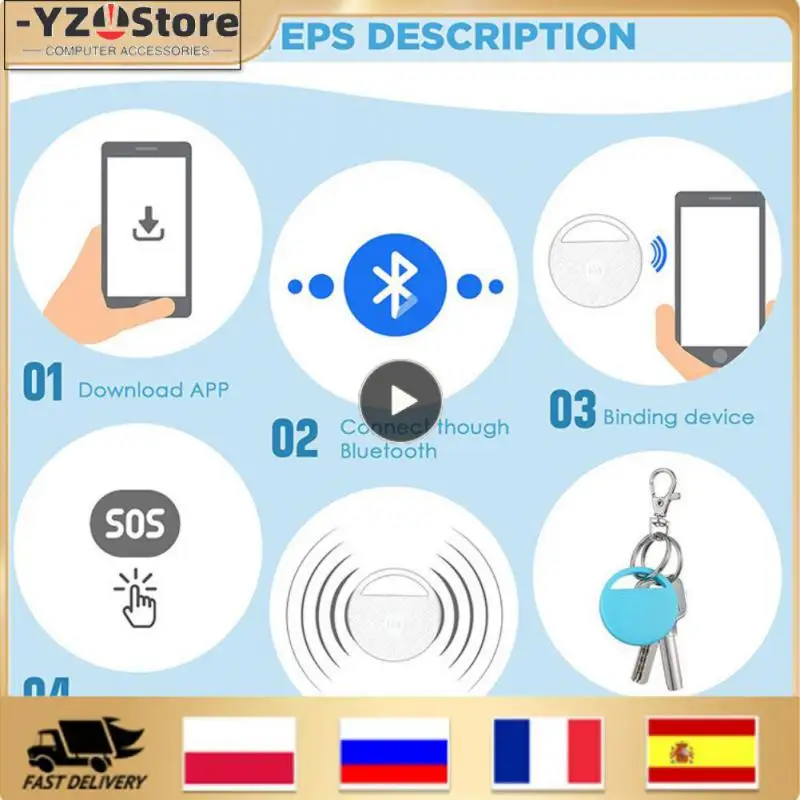 Mini Dispositivo Di Localizzazione Rotondo Portatile Tag Cat Dog Pet Tracking Locator Gps Tracking Per Bambino 4.0 Smart Tracker