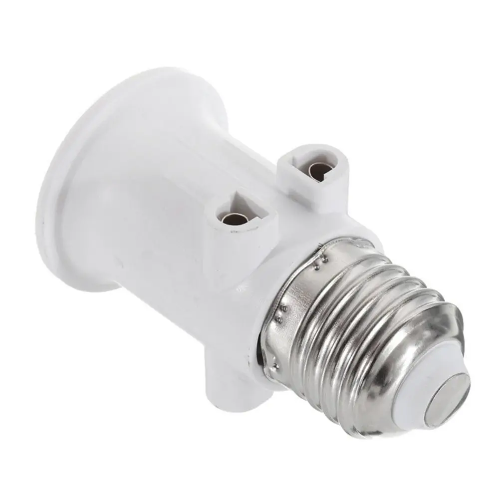 White ABS E27 EU LED Bulb Adapter Socket