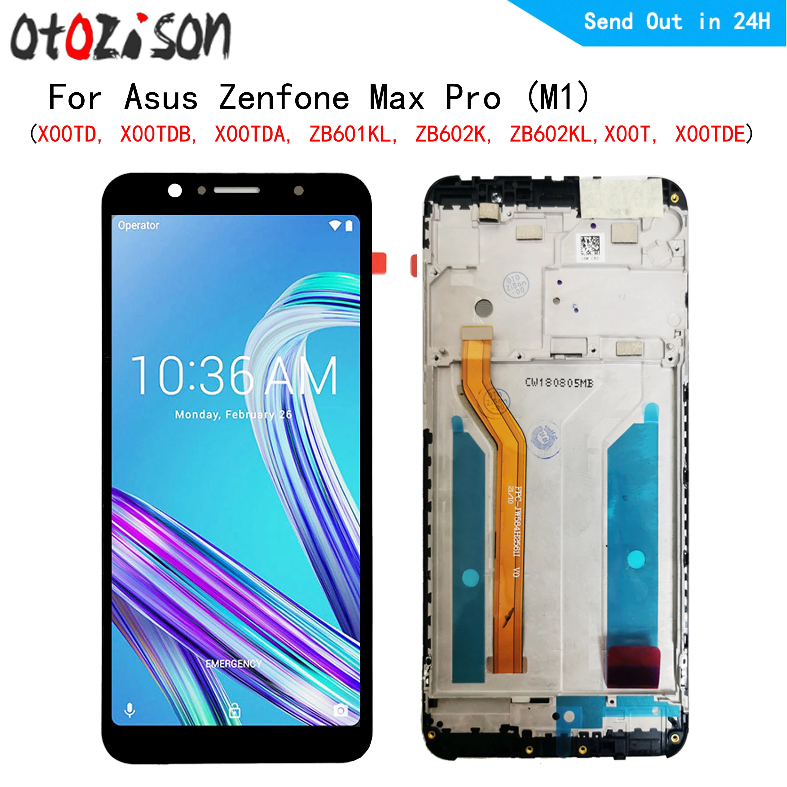 Asus Zenfone max pro m1,zb601kl,zb602kl,5.99インチ用のIPS