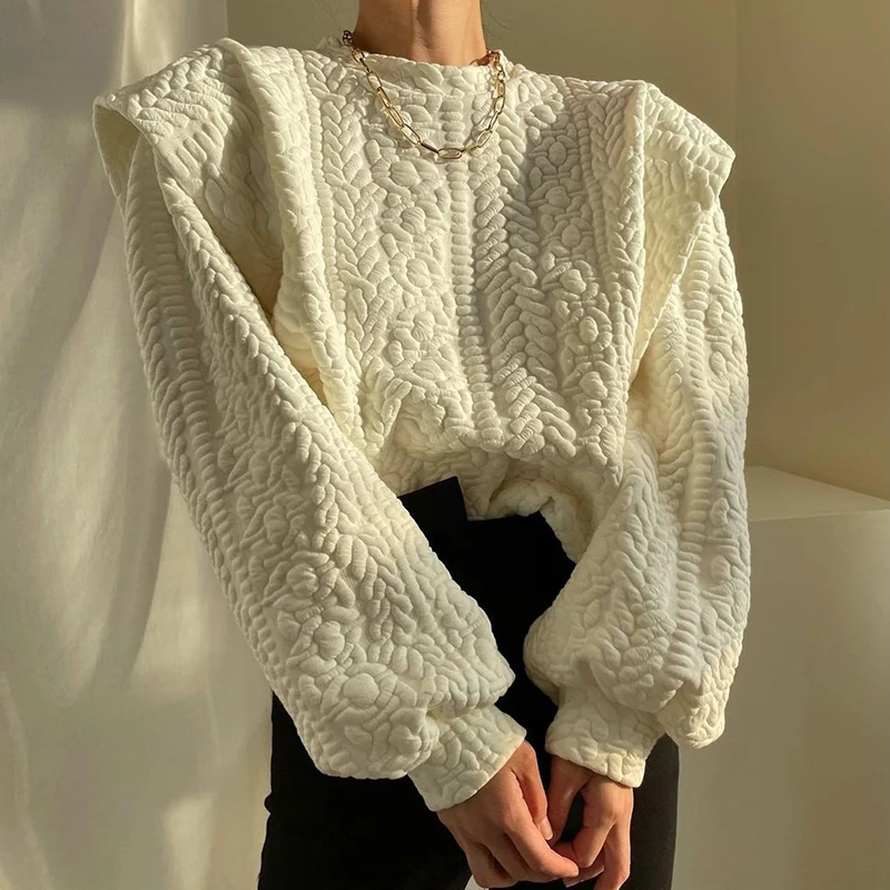 2023 New Autumn and Winter All-match Pullover Round Neck Fashion Loose Stitching Fake Two-piece Long-sleeved Sweater Women
