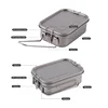 800ml/1200ml Healthy Titanium Alloy Portable Bento Dinner Box Leak-Proof Lunch Box Rectangle Food Storage Containers TitaniumBox 5