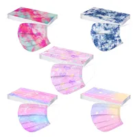50pc Kids Tie-Dye Gradient Three-Layer Dust-Proof Breathable Disposable Mask Cubre Bocas Desechables Mascara DescartáVel 1