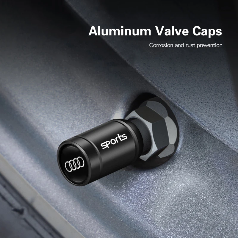 Sleek 4-Piece Car Wheel Tire Valve Caps Set - Premium Auto Accessories