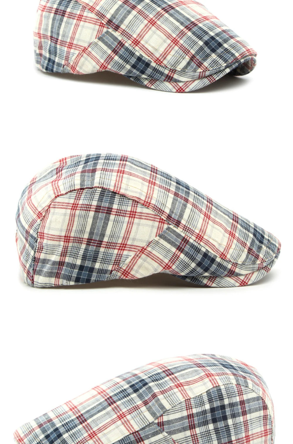 HT4851 Baskenmützen Neue Frühling-Sommer-Kappen für Herren und Damen Künstler-Malermütze Unisex Ivy Flat Cap Verstellbare Karierte Baskenmützen – Detail 9