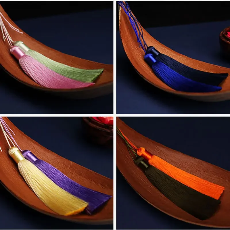 Tassel Fringe Tassel Decoration Tassel Accessories Tassel Trim Mini Tassels Bookmark Tassels Silky Floss Tassels Leather Tassels Fluorescent Tassels 1PC 12cm Silk Tassels with Hanging Rope Sewing Bang Tassel Trim Decorative Key Tassels for Pendant Home Decor DIY Craft