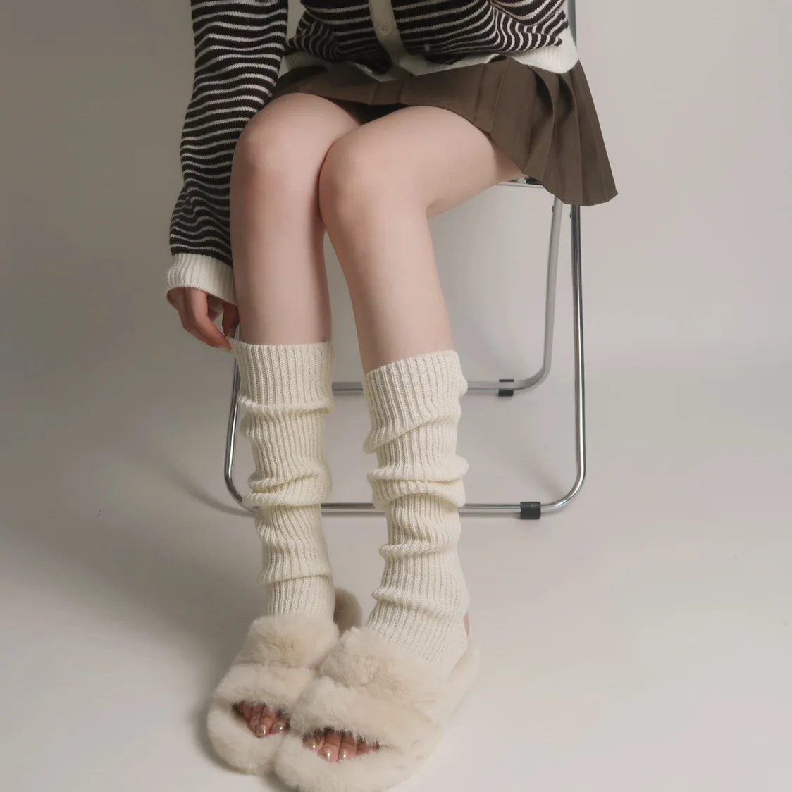

Arm Warmers Ankel Sleeves Autumn Winter Hand Sleeves Long Knitted Gloves Men Women Knit Sleeves Warm Elastic Fashion Lady Mitten