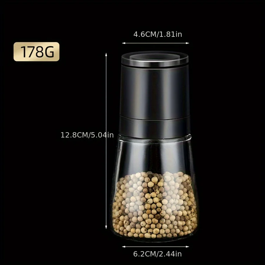 1pc Pepper Grinder Household Manual Pepper Powder Grinder Bottle Kitchen Black Grain Seasoning Bottle