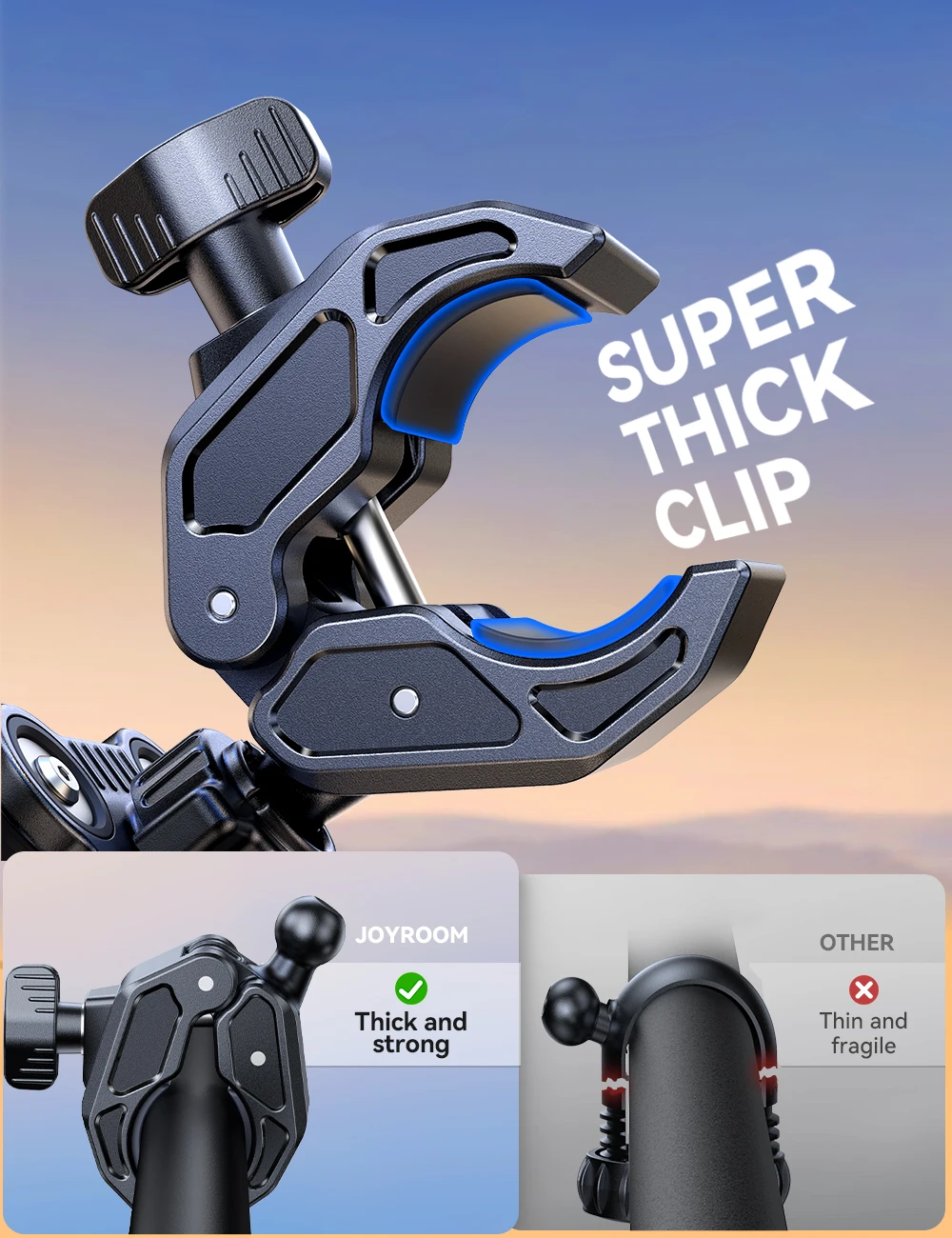 Shockproof Bike Phone Holder Half Enclosure 360° View Motorcycle Phone Mount Bic