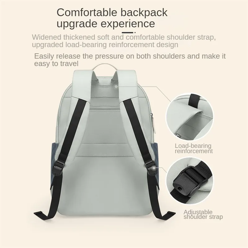 VNINE Junior High School Student School Bag Women's Large Capacity 2024 New Leisure High School Student Travel Bag Backpack