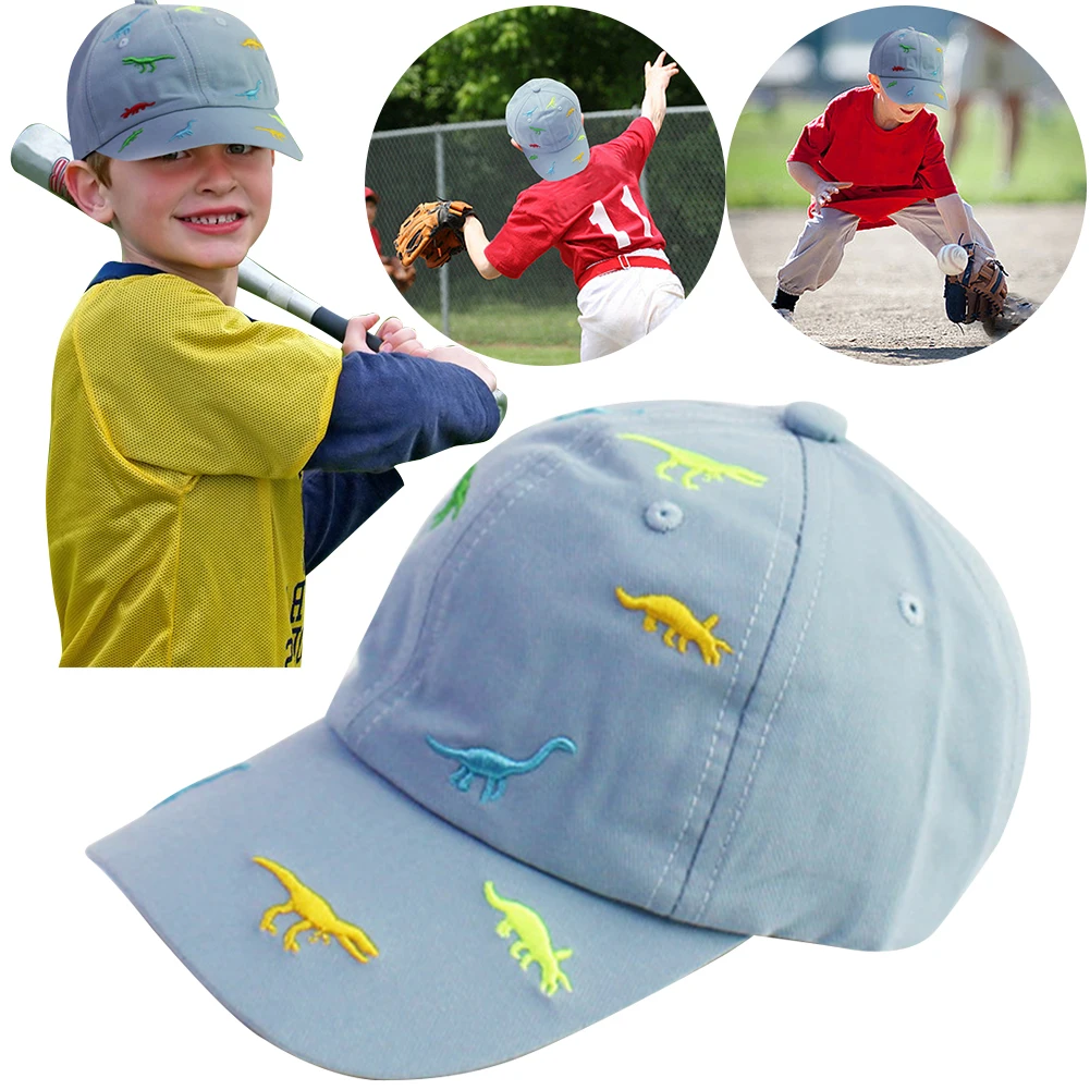 

Kids Dinosaur Embroidery Hat Adjustable Casual Embroidered Dinosaur Hat Comfortable Duck Tongue Sun Caps Baby Outdoor Summer Hat