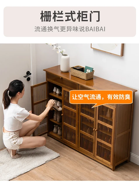 Sleek Bamboo Shoe Rack Free Shipping Long Slot Space Saving Modern Shoe  Cabinets Vertical Minimalist Zapateros Home Furniture - AliExpress