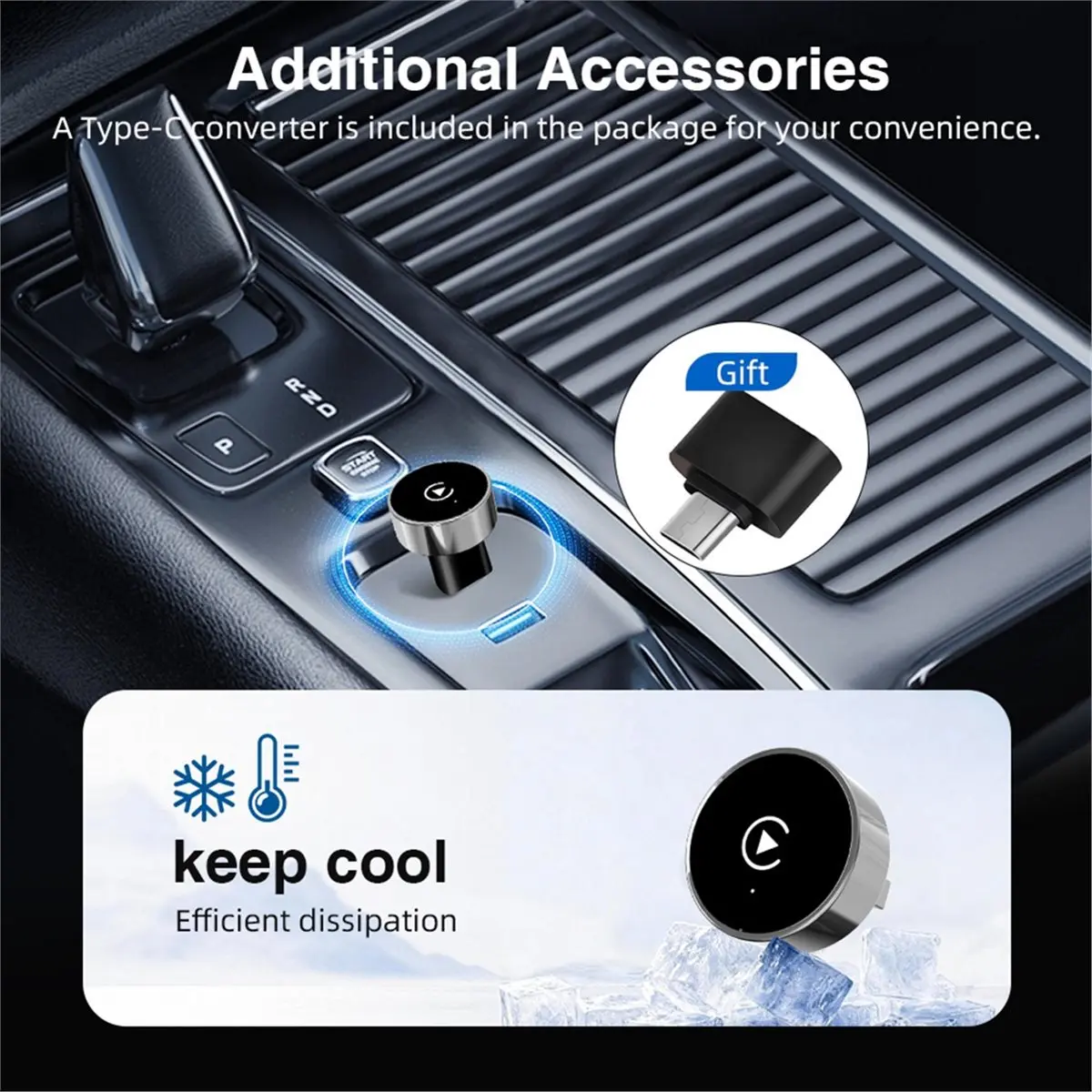 A10R 무선 카플레이 어댑터 안드로이드 오토 2in1 스마트 미니 박스 WIFI BT 자동 연결 플러그 앤 플레이 (대부분의 차종 호환)