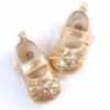 Infant Baby Girls Princess Shoes Shiny Sequined Bow Non-slip Soft Flats First Walker Shoes Toddlers Dress Shoes for 0-18M 1