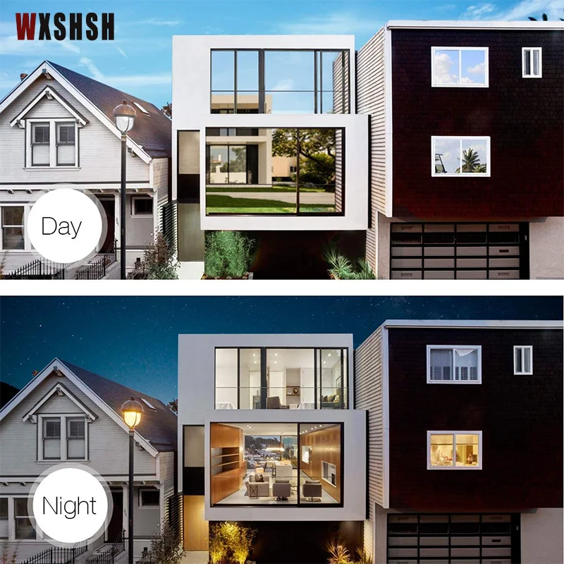 One Way Perspective Mirror Window Film UV-Proof Glare Reduction Tint-Film Self-adhesive bathroom d&eacute;cor Gold Silver