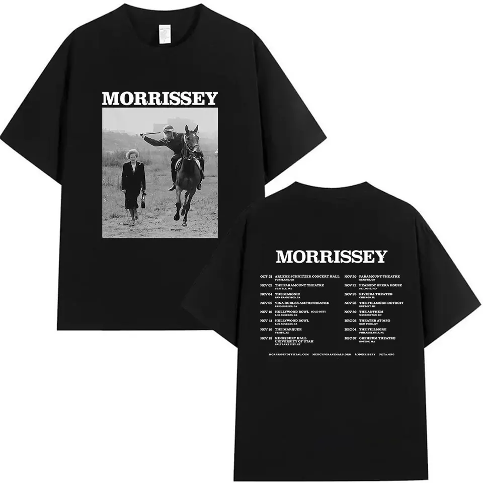 British Band Morrissey Tour 2025 Merch T Shirt Men's Hip Hop