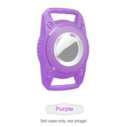 Waterproof Airtag Holder Case with Keychain - Durable TPU Full Protection (Purple)