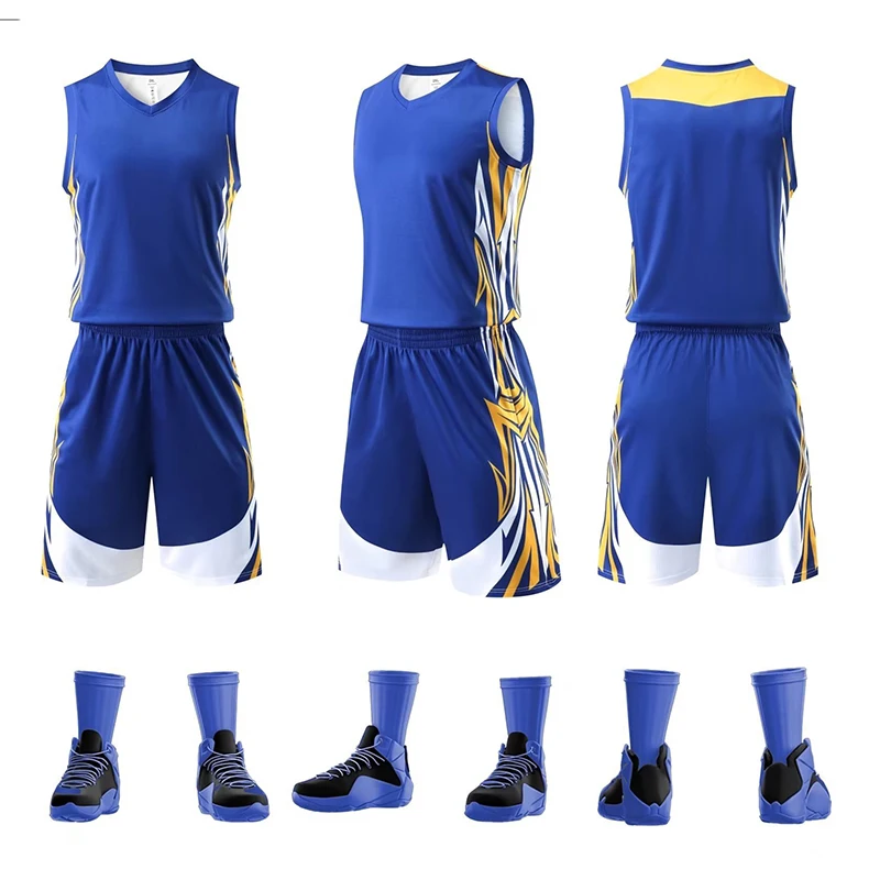 Quick Dry Breathable Men Basketball Jerseys Personalized DIY For Youth Adult Top And Shorts Set High Quality Fabric