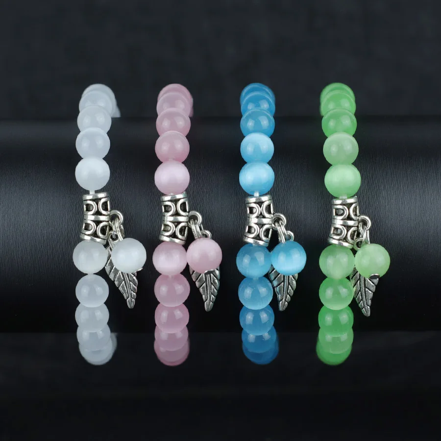 Women Cat Eyes Opal Stone Bracelet Casual Accessories