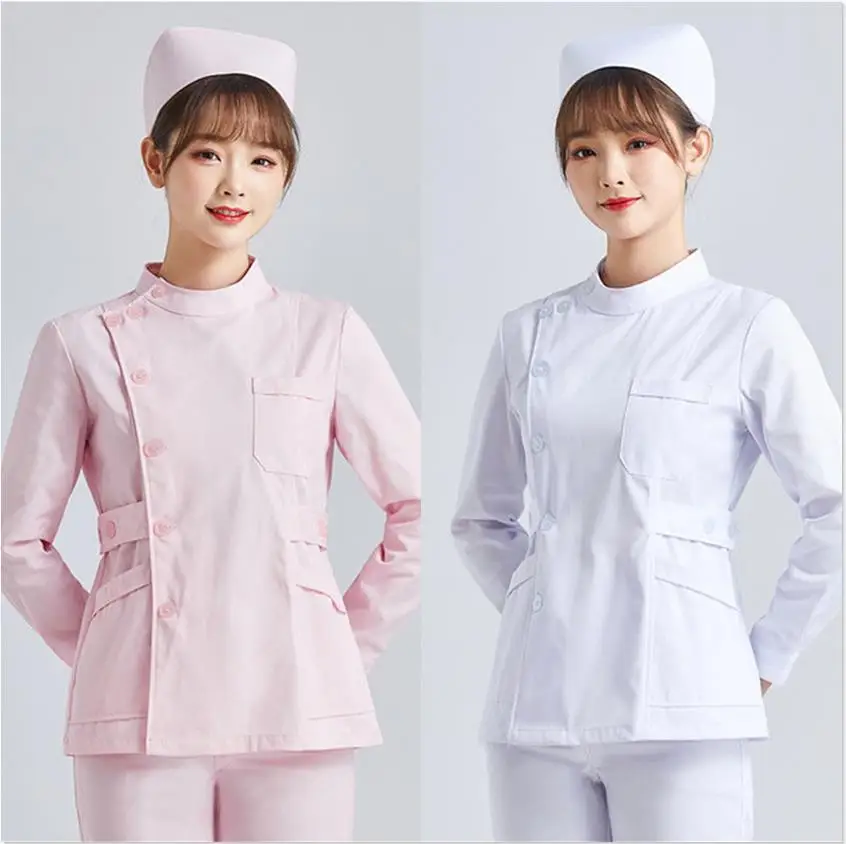 Nurse Scrubs Top Nurse Uniform Suits Nurse Uniform Dress Work Uniform Sets White Short Sleeve Nurse Scrub Work Uniform