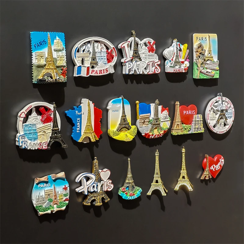 France Eiffel Tower 3D Stereoscopic Crafts Travel Commemoration Decoration Home Refrigerator Magnets