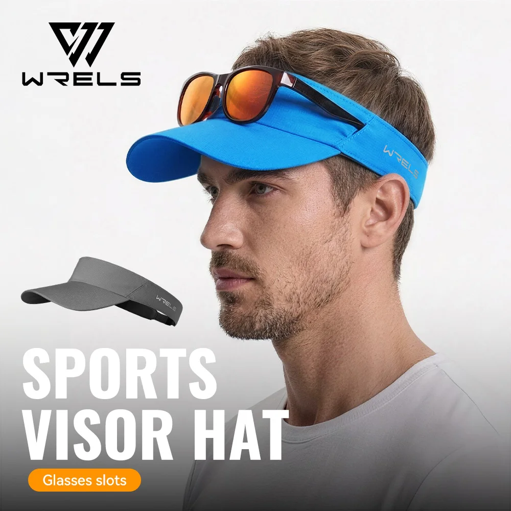 WRELS 스포츠 썬 바이저 모자, 빈 상단 디자인의 가벼운 조절 가능한 야구..