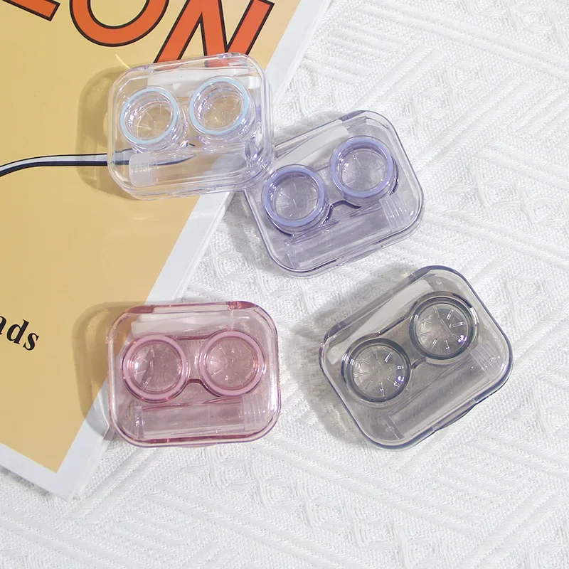 Transparent Tweezers Suction Stick Container Set Portable Contact Lens Box for Women Travel Contact Lenses Case