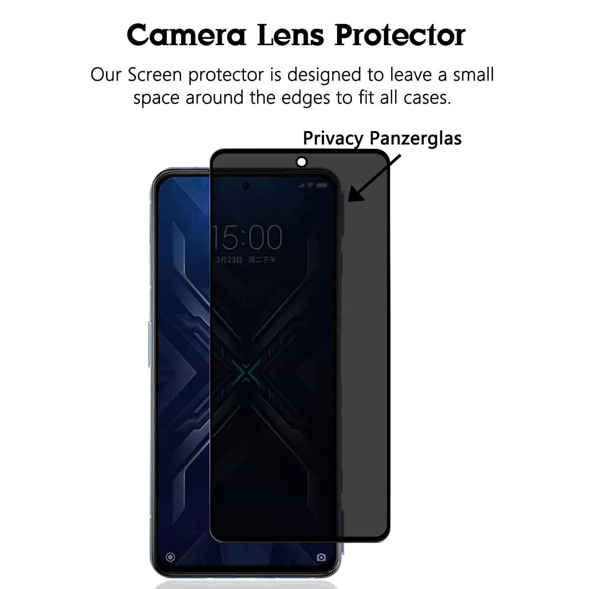 Privacy Peep-Proof Tempered Glass Anti-Spy Screen Protector, 9H Hardness, Aluminum Case Compatible