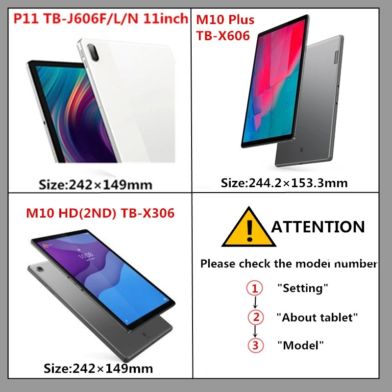 Capa para Lenovo Tab M10 Plus Tb-x606x f 10.3 Capa M10 3ª Geração Tb328fu Tb328xu hd 2ª Geração X306f P11 J606f J607 2023 - Imagem 4