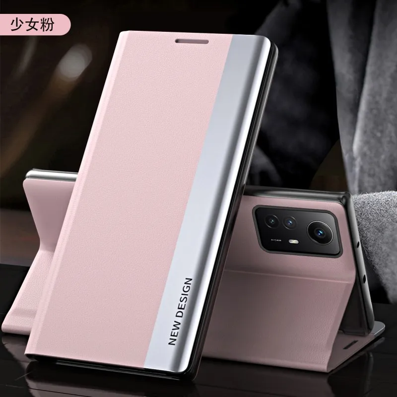 Premium Litchi Leather Shockproof Flip Case with Side Window & Stand Feature