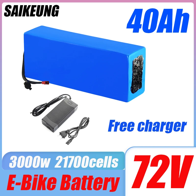 

72v 40ah Battery 20ah 30ah 50ah 60ah Batterie 250w-3000w 84V Electric Bike Motor Scooter Ebike 21700 Battery Pack with 100A BMS