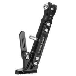 CNC Adjustable Motorcycle Kickstand Foot - Premium Parking Bracket Accessory (Black)