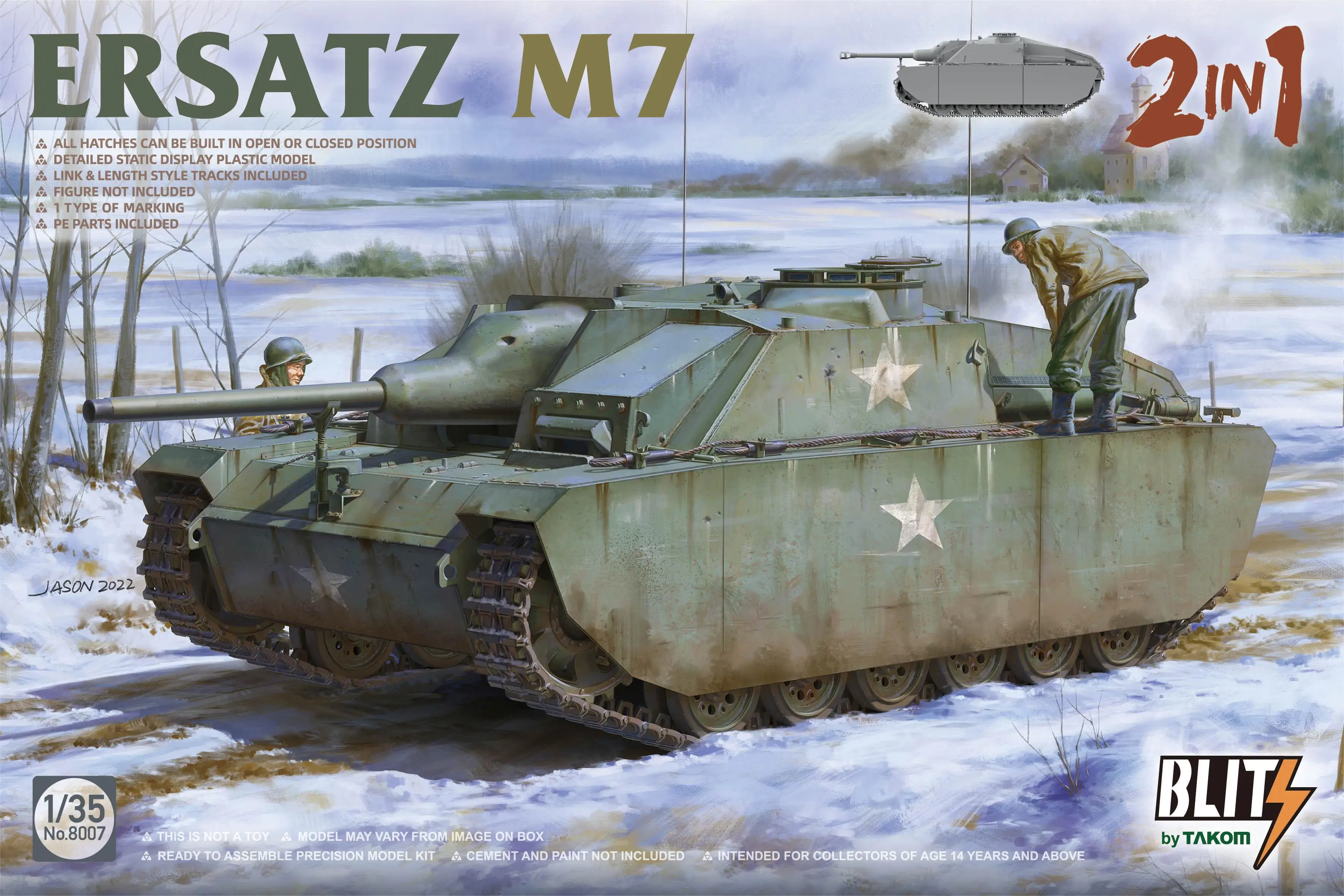 

Пластиковый модельный комплект Takom 8007 1/35 er400 M7 2 в 1