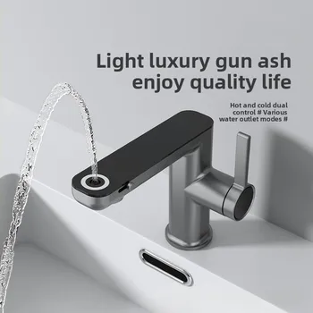 ก๊อกน้ำอ่างล้างหน้าแบบดิจิตอล LED แสดงอุณหภูมิ 2 โหมด มัลติฟังก์ชั่น น้ำร้อนน้ำเย็น สำหรับห้องน้ำ 1