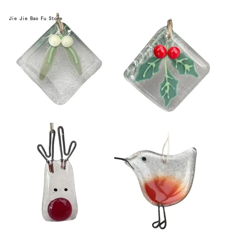 

E8BD Elegant Glass Christmas Tree Ornament for Stylish Home Decor Pendant