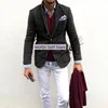 2022 Elegant Fashion Men's Tweed Blazers Set Slim Fit Single Breasted Multiple Pockets Costume Homme Tuxedo 2