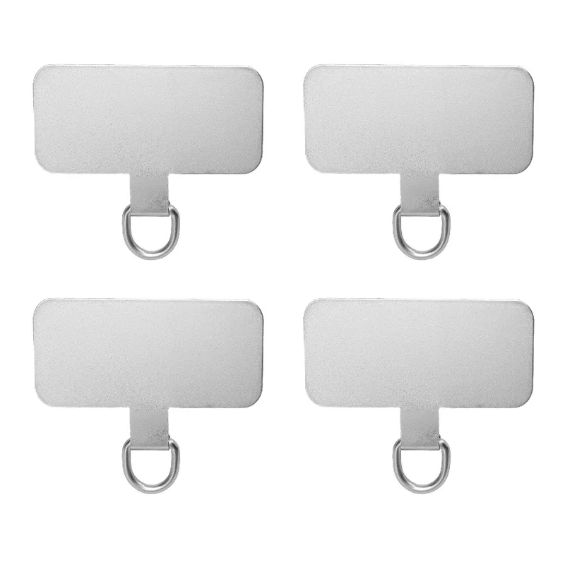 Ultra Thin Stainless Steel Phone Tether Tab with Lanyard Patch and Metal Clip