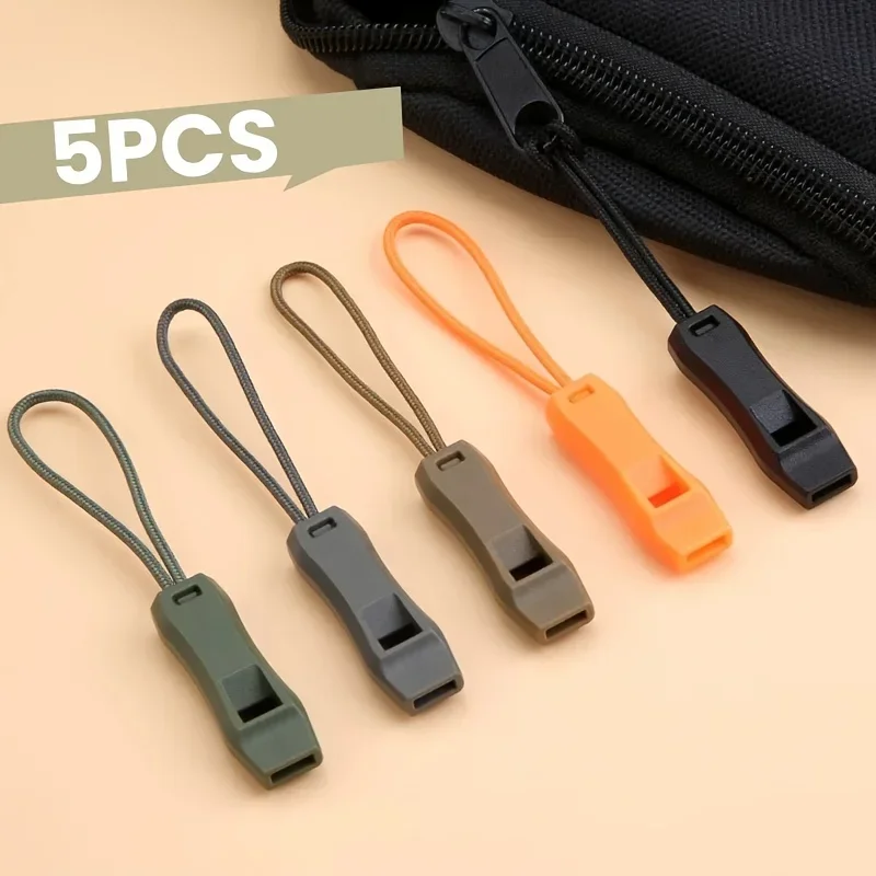 5PCS 야외 생존 호루라기 캠핑 하이킹 구조 비상 호루라기 다이빙 축구 농구 경기 호루라기 분실 방지 클립