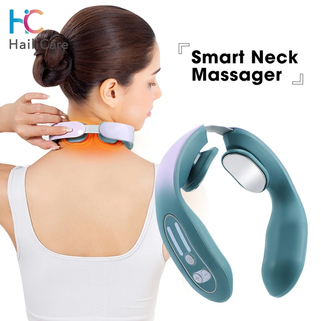 Four head cervical vibration massager neck kneading neck neck instrument  intelligent electromagnetic pulse neck massager - AliExpress