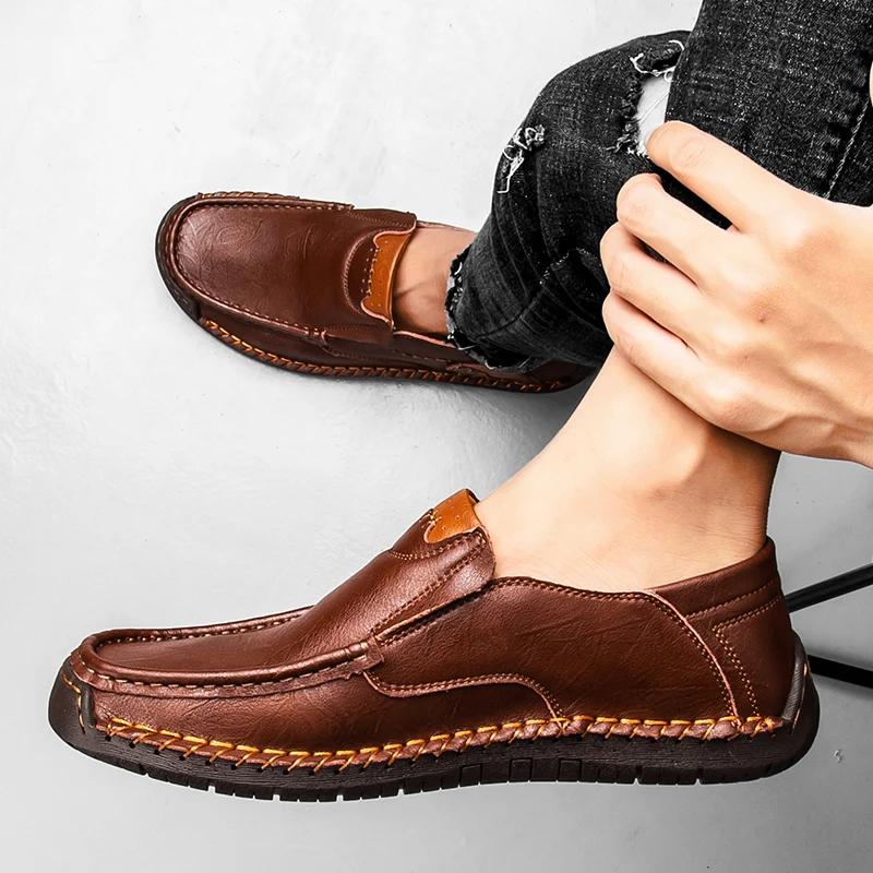 Zapatos informales para Hombre, Zapatos de Estilo Men hechos A mano, cómodos mocasines Con Cordones