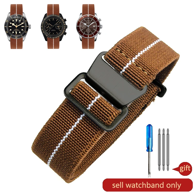 Durable Elastic Nylon Watch Strap - French Parachute Style