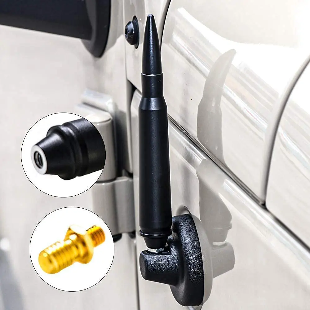 ABS-Antennensockel Kaliber 50, Bullet-Aluminiumantenne für Jeep Wrangler JK JKU JL JLU TJ Gladiator JT 1997–2022, Auto-Außendekoration – Detail 9