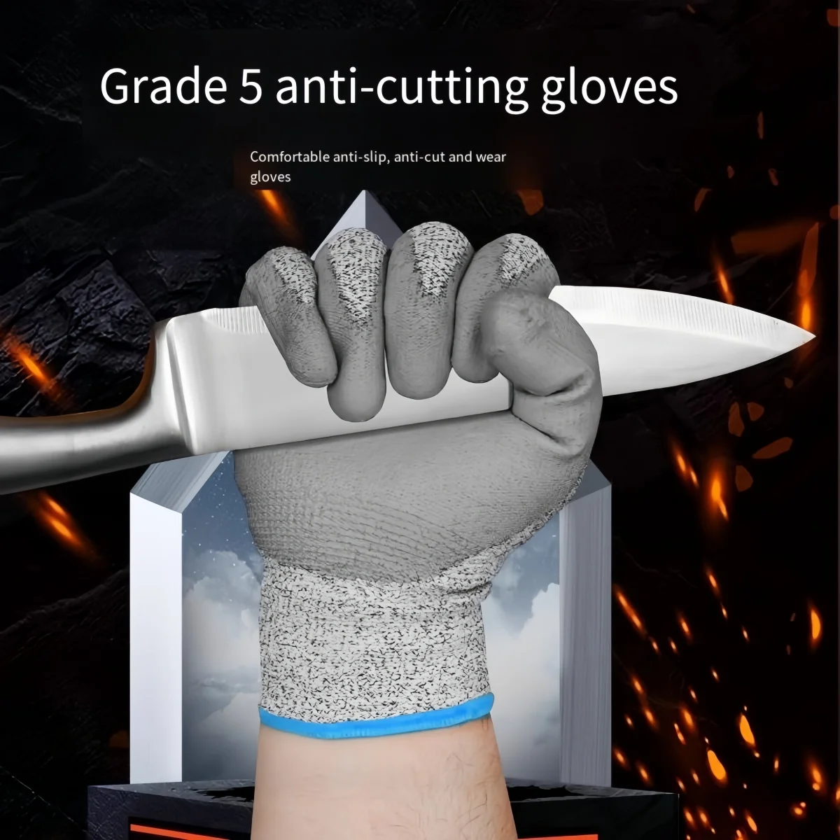 Anti Cut Gloves Cut Resistant Gloves Nitrile Gloves Protective Gloves 1 pair Cut-Resistant Gloves Non-Slip Grip Durable Nitrile Foam Coating Touchscreen Compatible 3D-Comfort Fit