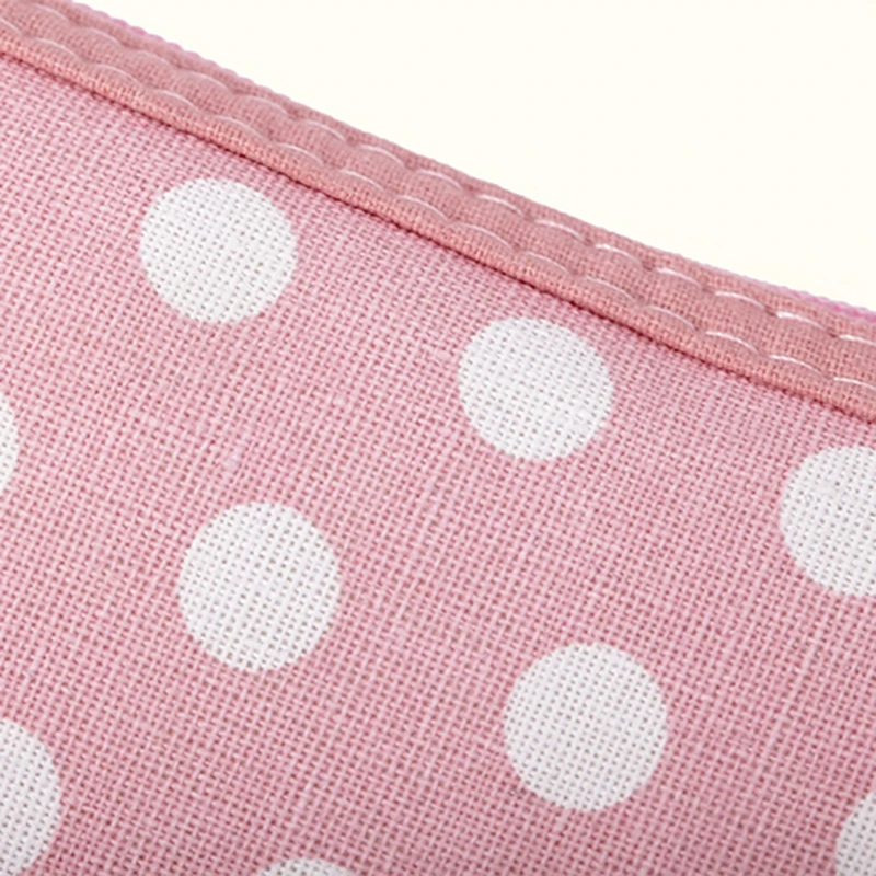 Klassische heiße verkaufende Tupfen Stoff Make-up Taschen wasserdichte tragbare Reiß verschluss waschen Kosmetik beutel Mädchen Telefon Schlüssel tasche – Detail 11