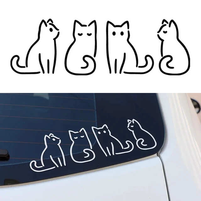 Cute Cat car window sticker, animal cat decal car window bumper sticker, car exterior decoration accessories